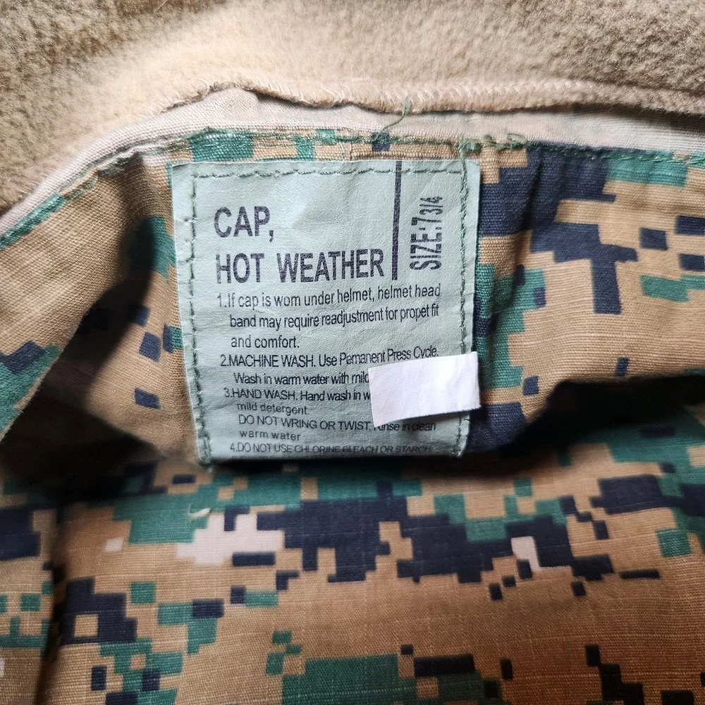Woodland Marpat Hat Cap 7 3/4 Hot Weather Ear Muff‎ Marine Military Spec Ops